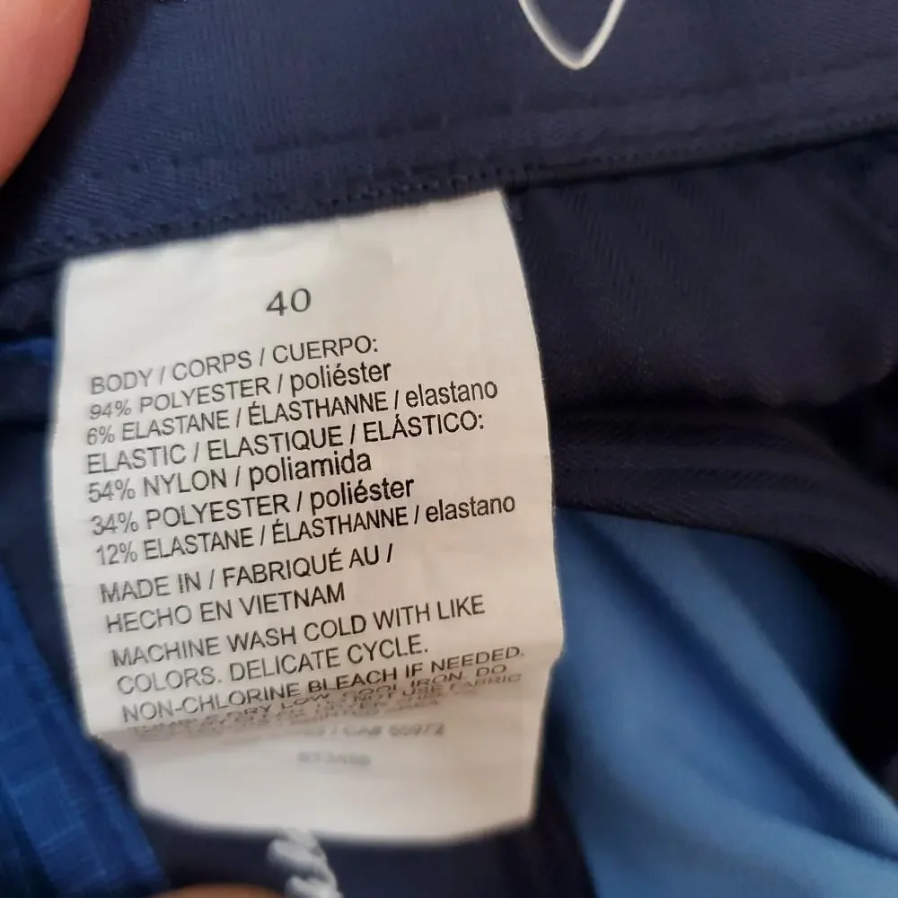 Jack Nicklaus Mens Size 40 Blue Weave Print Stretch Tech Golf Chino Shorts